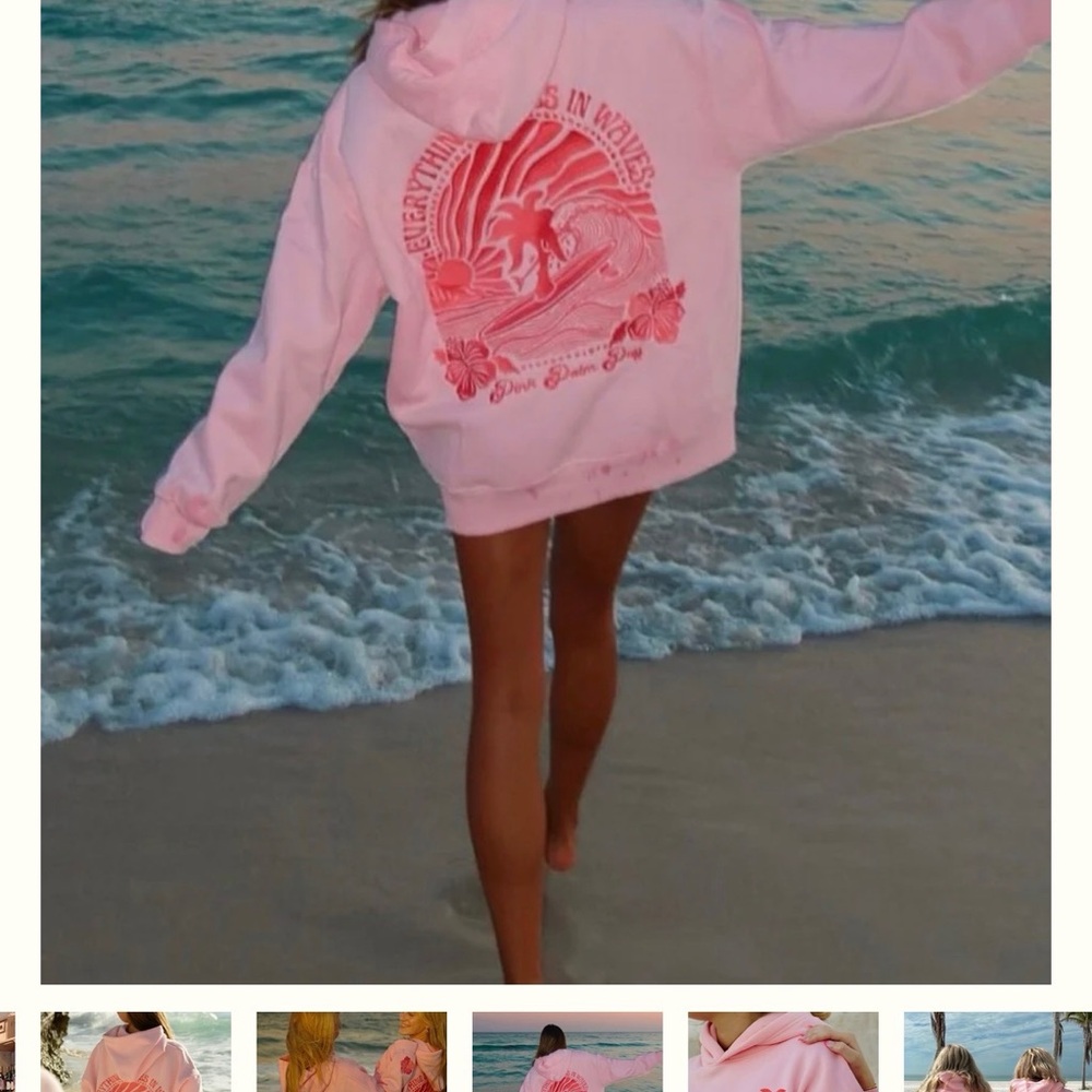 Pink palm puff Cozy Light Pink Sweatshirt